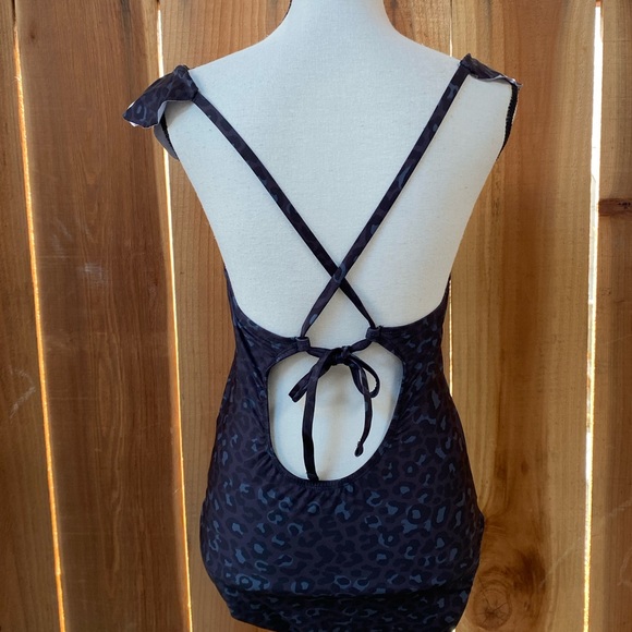 Free Press Ruffle Leopard Print One Piece Swimsuit - Picture 5 of 7